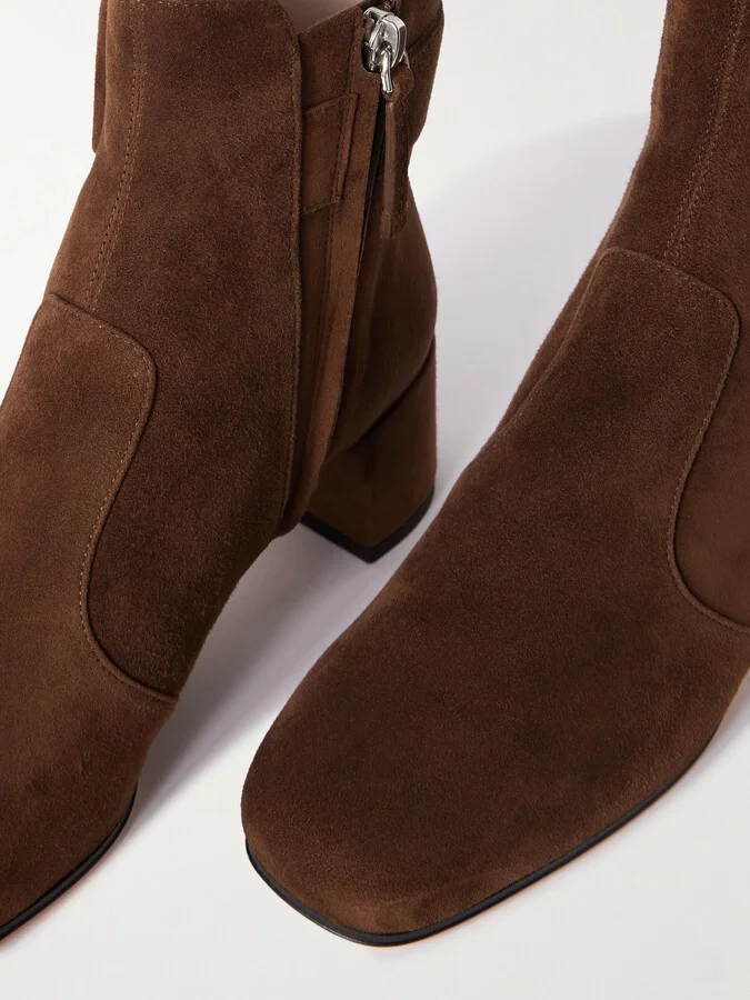 Roger Vivier - Tres Vivier Polly 45 Buckled Suede Ankle Boots - Brown - Image 4