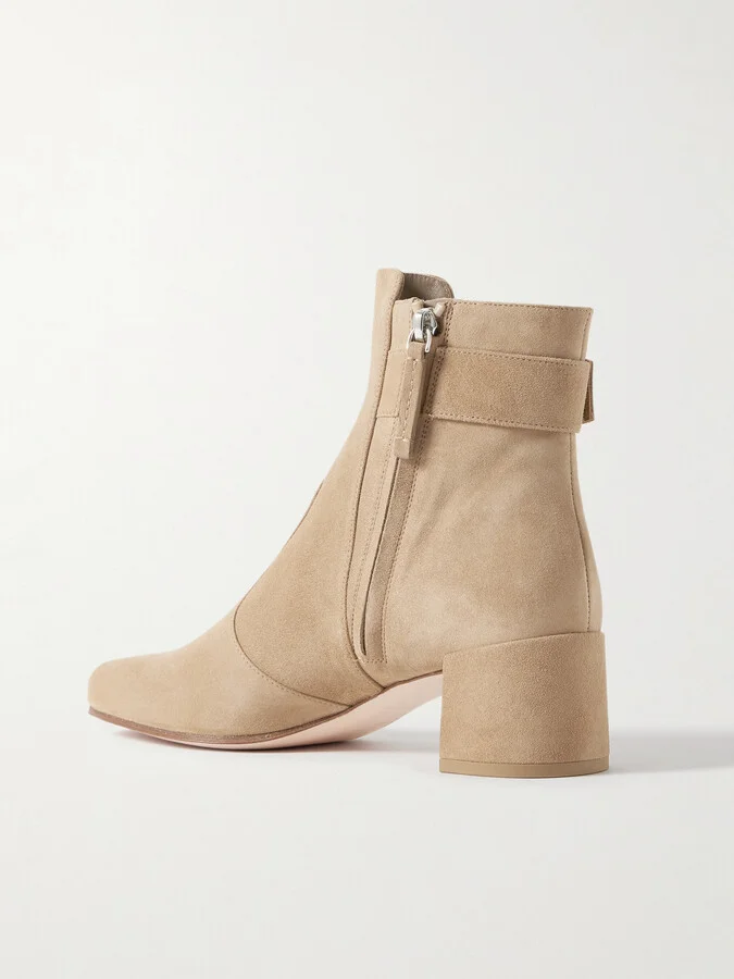Roger Vivier - Très Vivier Polly 45 Buckled Suede Ankle Boots - Brown - Image 3
