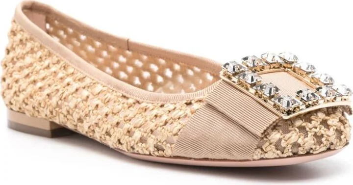 Roger Vivier Très Vivier Raffia Ballet Flats - Image 4