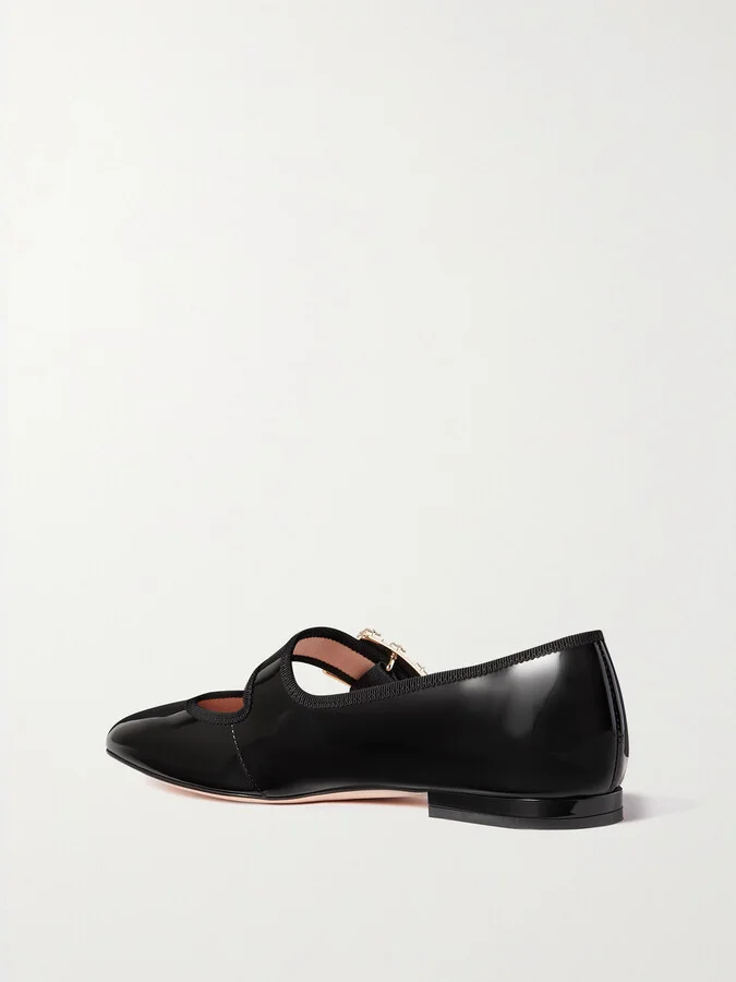Roger Vivier - Très Vivier Strass Babies Crystal-embellished Patent-leather Ballet Flats - Black - Image 3