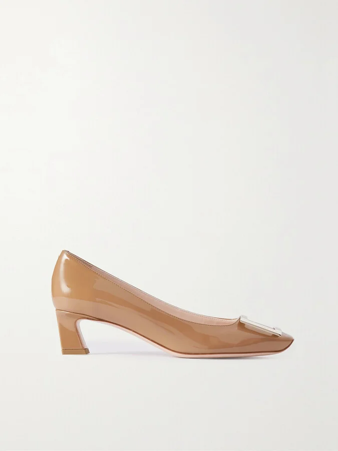 Roger Vivier - Trompette 45 Patent-leather Pumps - Neutrals