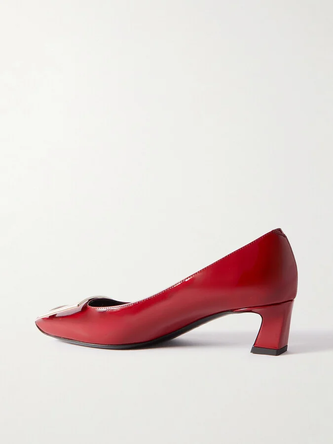 Roger Vivier - Trompette 45 Patent-leather Pumps - Red - Image 3