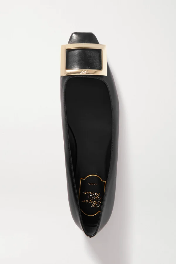Roger Vivier - Trompette Bellerine Glossed-leather Ballet Flats - Black - Image 5