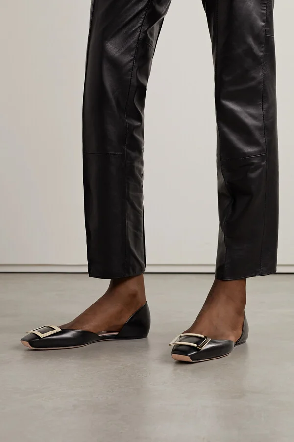Roger Vivier - Trompette D'orsay Leather Ballet Flats - Black - Image 2