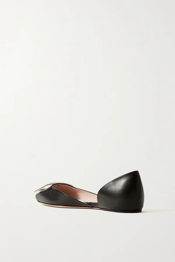 Roger Vivier - Trompette D'orsay Leather Ballet Flats - Black - Image 3