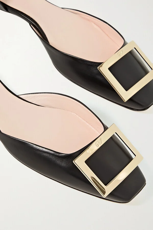 Roger Vivier - Trompette D'orsay Leather Ballet Flats - Black - Image 5