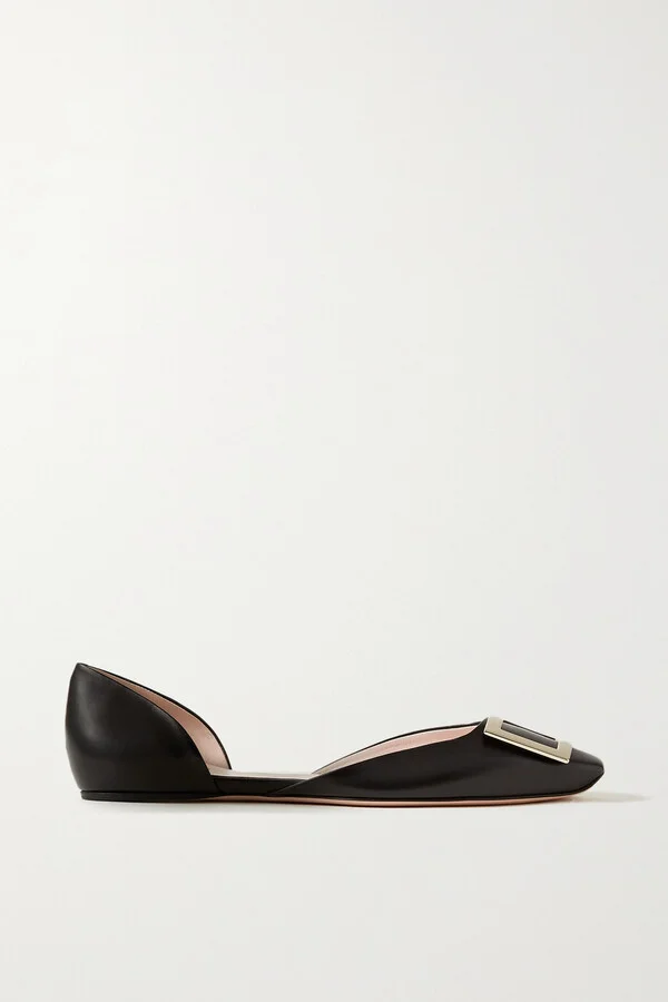 Roger Vivier - Trompette D'orsay Leather Ballet Flats - Black