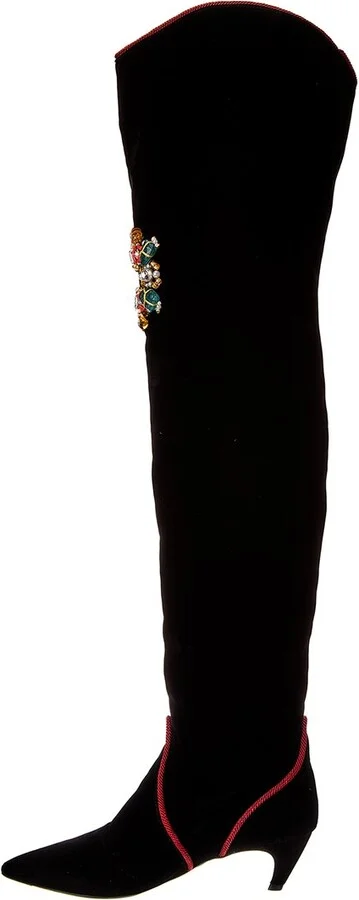 Roger Vivier Velvet Thigh-High Boot - Image 2