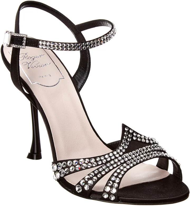 Roger Vivier Viv Bling Strass Satin Sandal