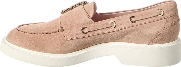 Roger Vivier Viv Boat Strass Suede Loafer - Image 2