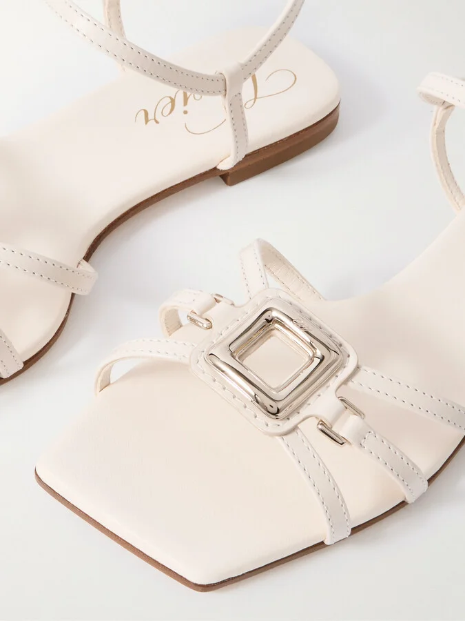 Roger Vivier - Viv' By The Sea Leather Sandals - Cream - Image 4