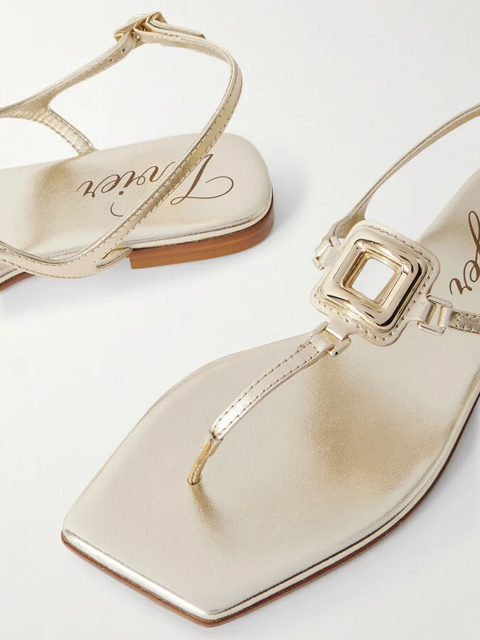 Roger Vivier - Viv By The Sea Metallic Leather Sandals - Gold - Image 4