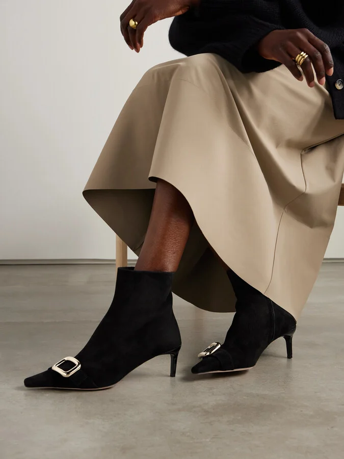 Roger Vivier - Viv' Canard 55 Suede Ankle Boots - Black - Image 2