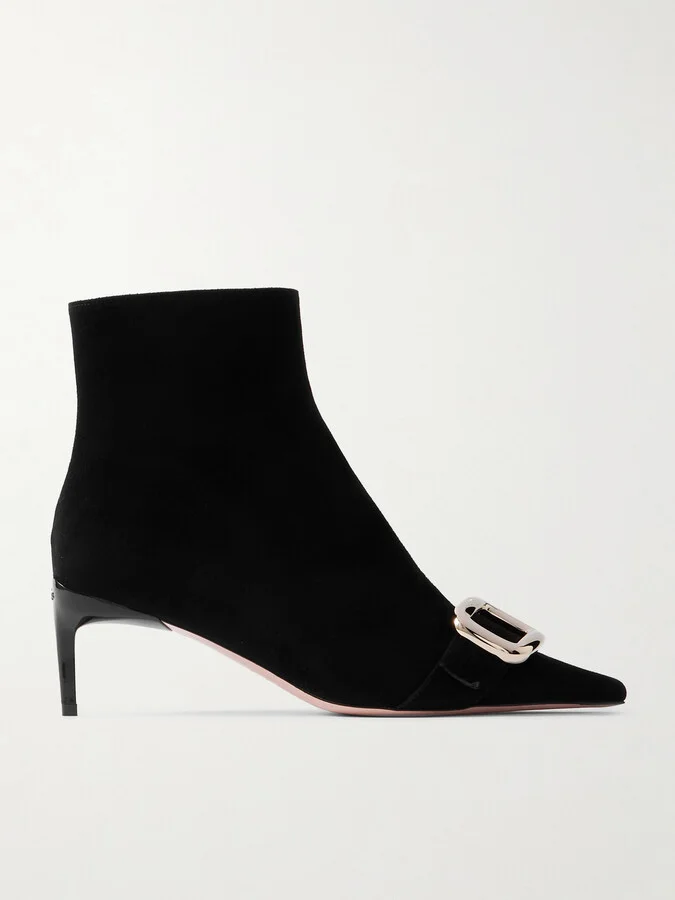 Roger Vivier - Viv' Canard 55 Suede Ankle Boots - Black