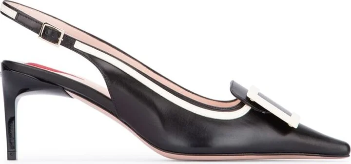 Roger Vivier Viv' Canard Leather Slingback Pumps