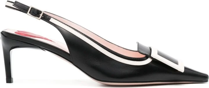 Roger Vivier Viv' Canard Leather Slingback Pumps