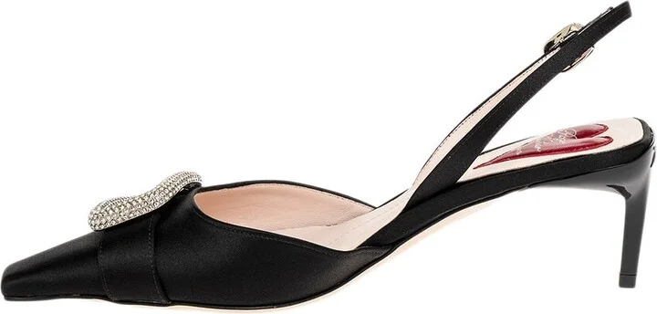 Roger Vivier Viv Canard Silk & Leather Slingback Pump - Image 2