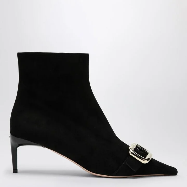 Roger Vivier Viv Canard Suede Ankle Boots