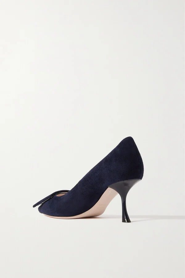 Roger Vivier - Viv' In The City 65 Buckled Suede Pumps - Blue - Image 3