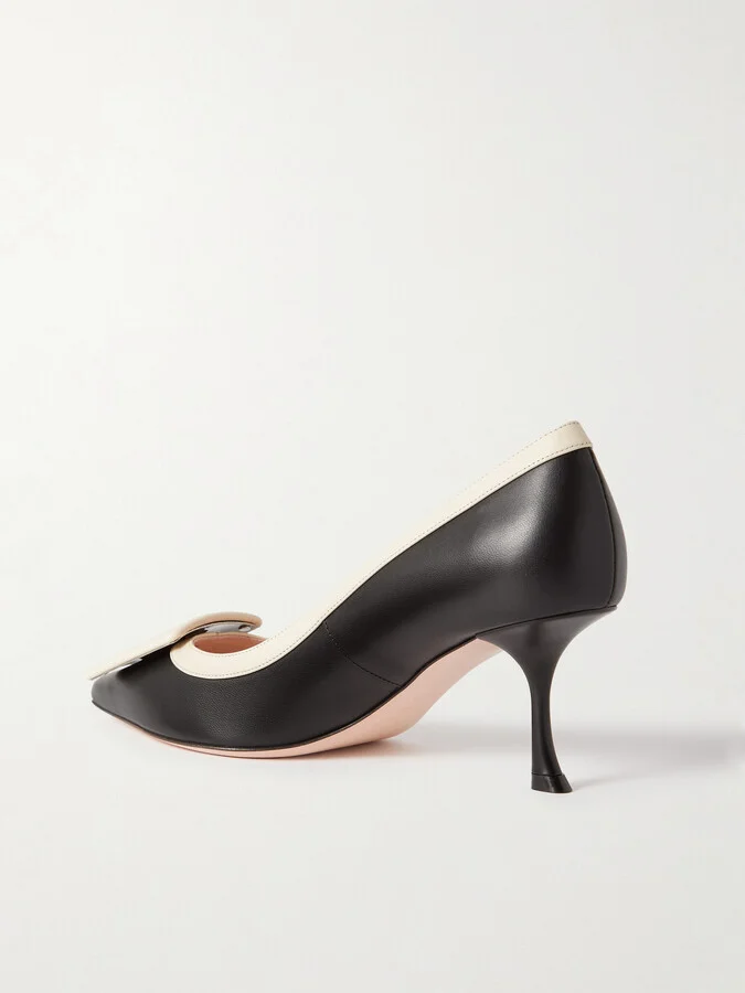 Roger Vivier - Viv' In The City 65 Buckled Two-tone Leather Pumps - Black - Image 3