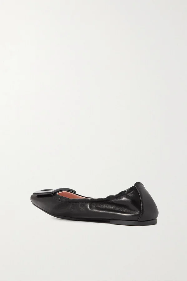 Roger Vivier - Viv Pockette Leather Ballet Flats - Black - Image 3