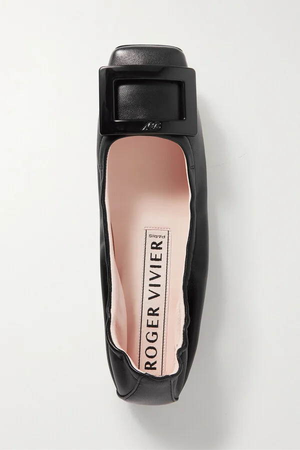 Roger Vivier - Viv Pockette Leather Ballet Flats - Black - Image 5