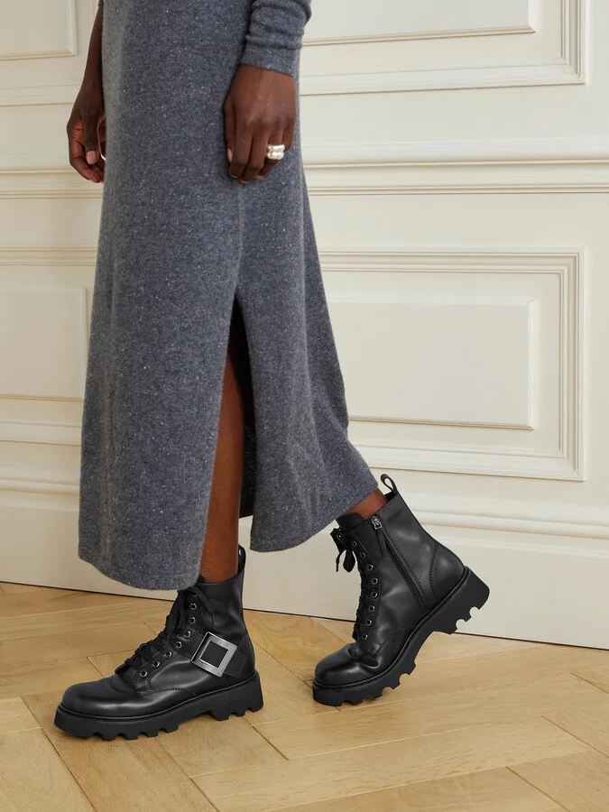 Roger Vivier - Viv Rangers 40 Buckled Leather Ankle Boots - Black - Image 2