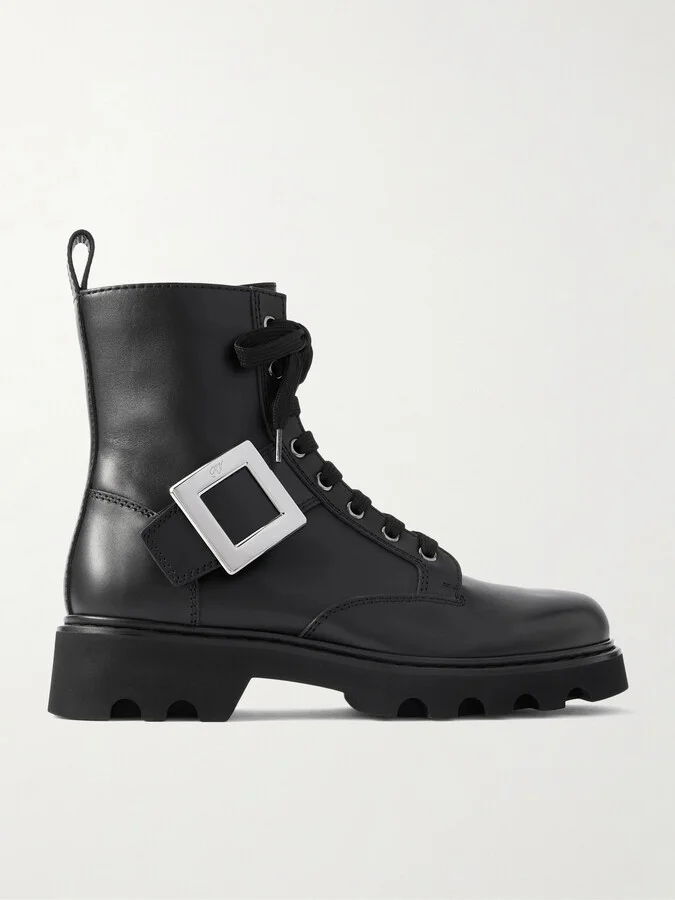 Roger Vivier - Viv Rangers 40 Buckled Leather Ankle Boots - Black