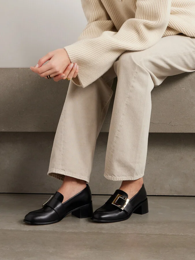 Roger Vivier - Viv' Rangers Buckled Leather Pumps - Black - Image 2