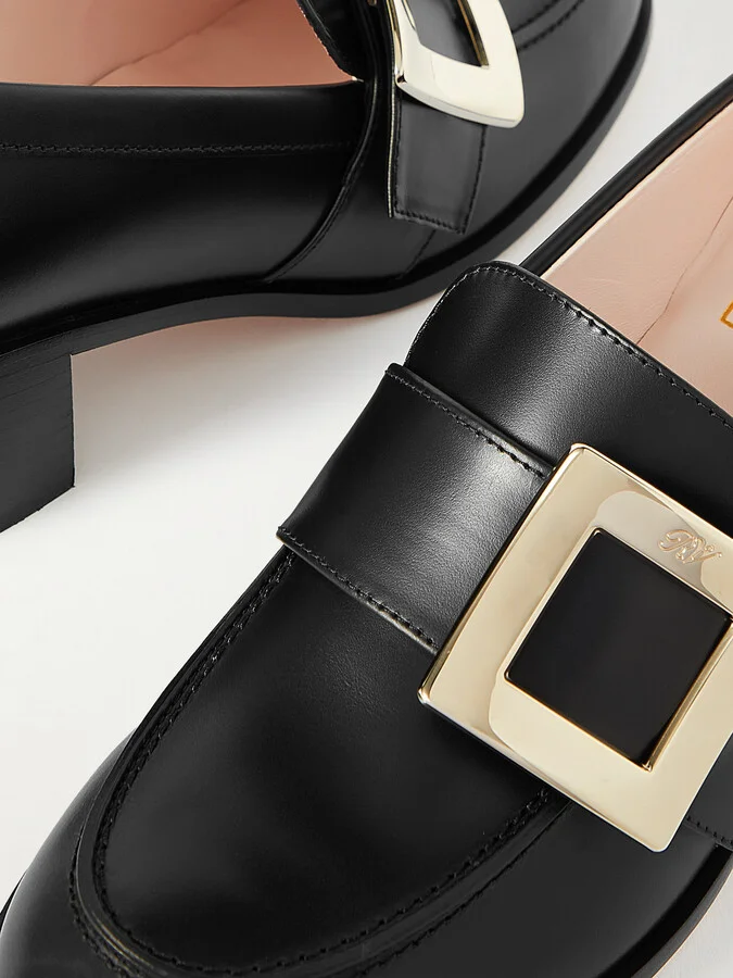 Roger Vivier - Viv' Rangers Buckled Leather Pumps - Black - Image 4