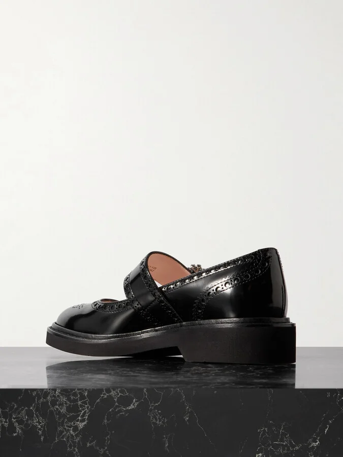 Roger Vivier - Viv Rangers Crystal-embellished Patent-leather Loafers - Black - Image 3