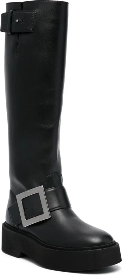Roger Vivier Viv Rangers High Leather Boots - Image 2