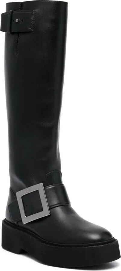 Roger Vivier Viv Rangers High Leather Boots - Image 2