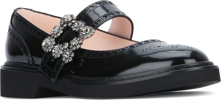 Roger Vivier Viv Rangers Leather Ballet Flats - Image 2