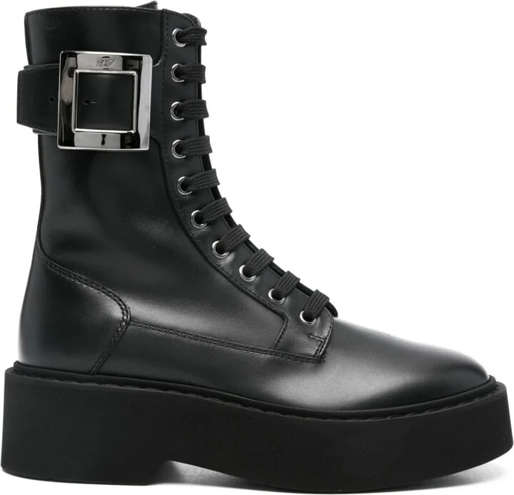 Roger Vivier Viv Rangers Leather Boots