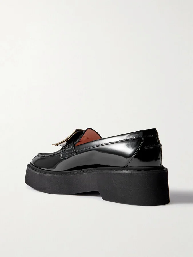 Roger Vivier - Viv Rangers Patent-leather Loafers - Black - Image 3