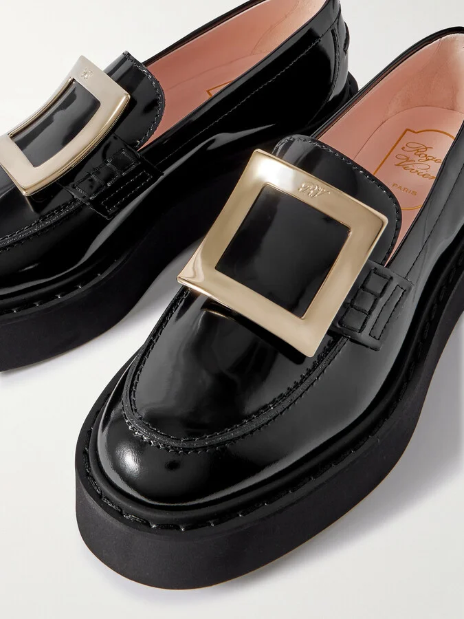 Roger Vivier - Viv Rangers Patent-leather Loafers - Black - Image 4