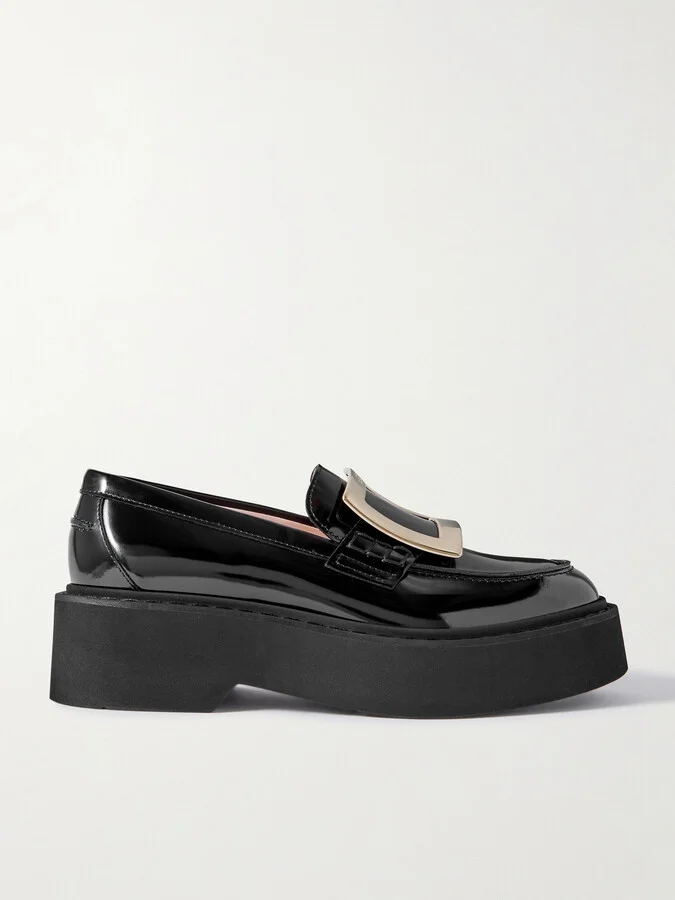 Roger Vivier - Viv Rangers Patent-leather Loafers - Black