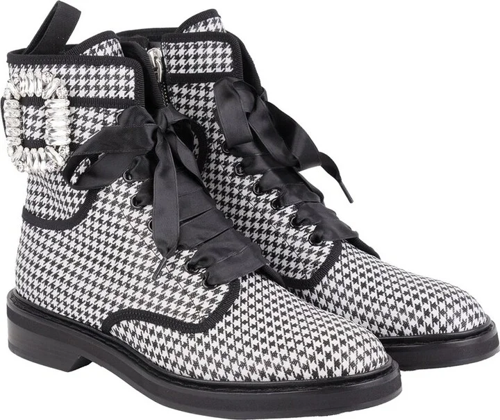 Roger Vivier Viv Rangers Strass Leather Bootie