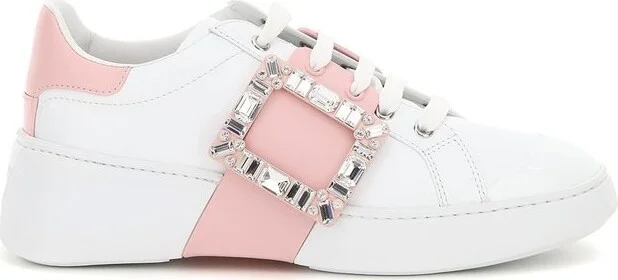 Roger Vivier Viv' Skate Buckled Lace-Up Sneakers