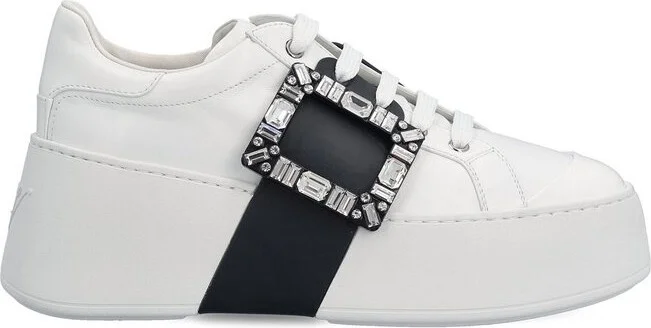 Roger Vivier Viv' Skate Embellished Sneakers