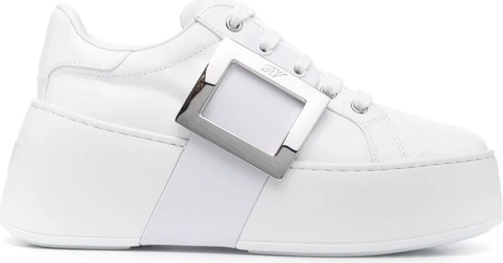Roger Vivier Viv Skate High Leather Sneakers
