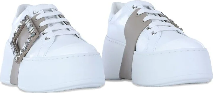 Roger Vivier Viv Skate High Strass Leather Sneakers - Image 2