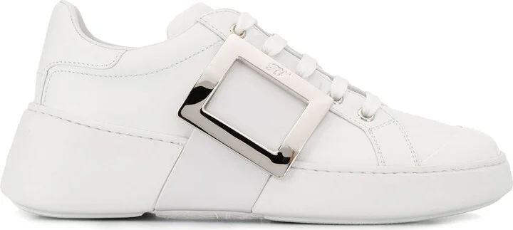 Roger Vivier Viv Skate Leather Sneakers