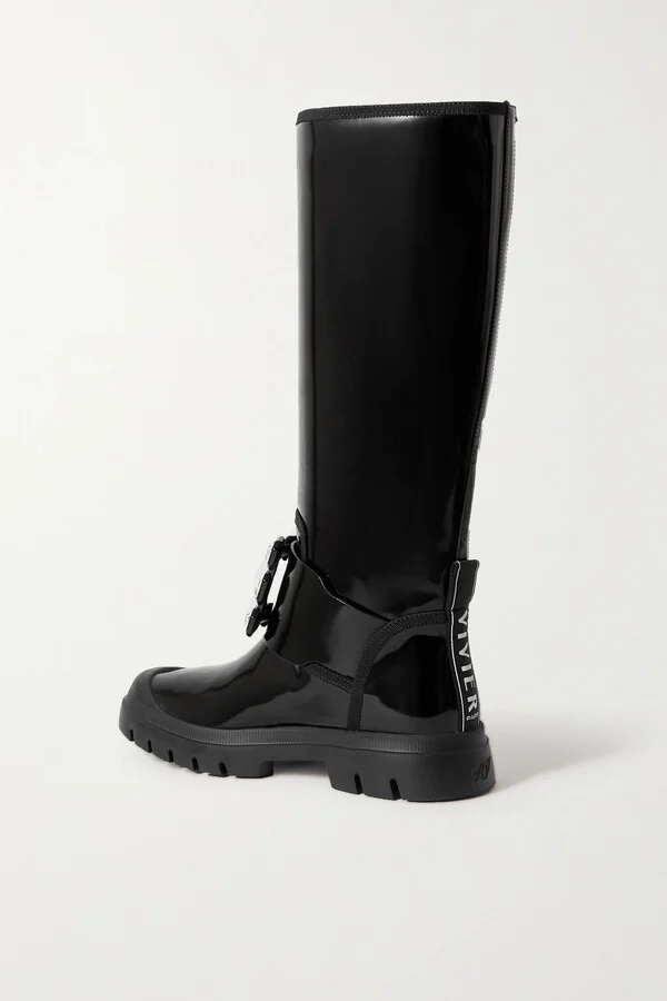 Roger Vivier - Walky Viv Crystal-embellished Patent-leather Knee Boots - Black - Image 3