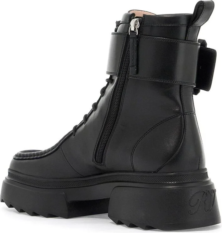 Roger Vivier Wallaviv Strass Buckle Leather Boots - Image 2