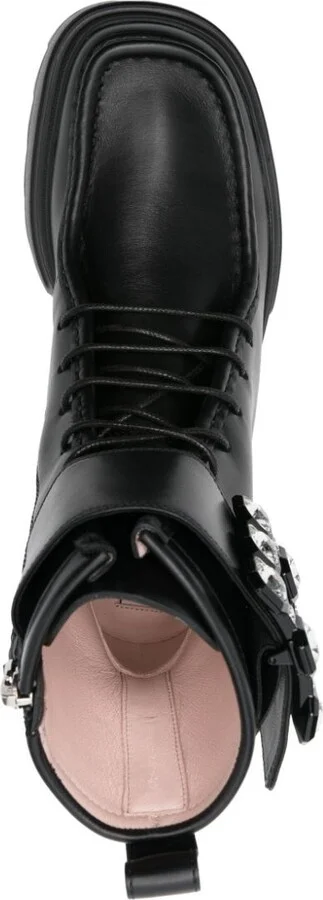 Roger Vivier Wallaviv Strass Buckle Leather Boots - Image 2