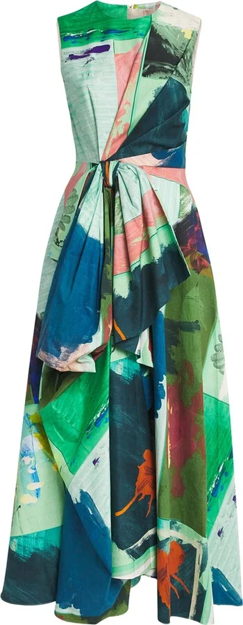 Roksanda Cotton Bow-Detail Nura Midi Dress