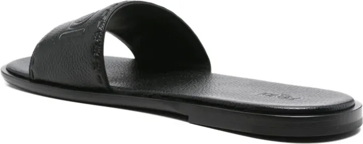 Roma embossed-logo leather sandals - Image 3