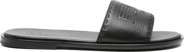 Roma embossed-logo leather sandals